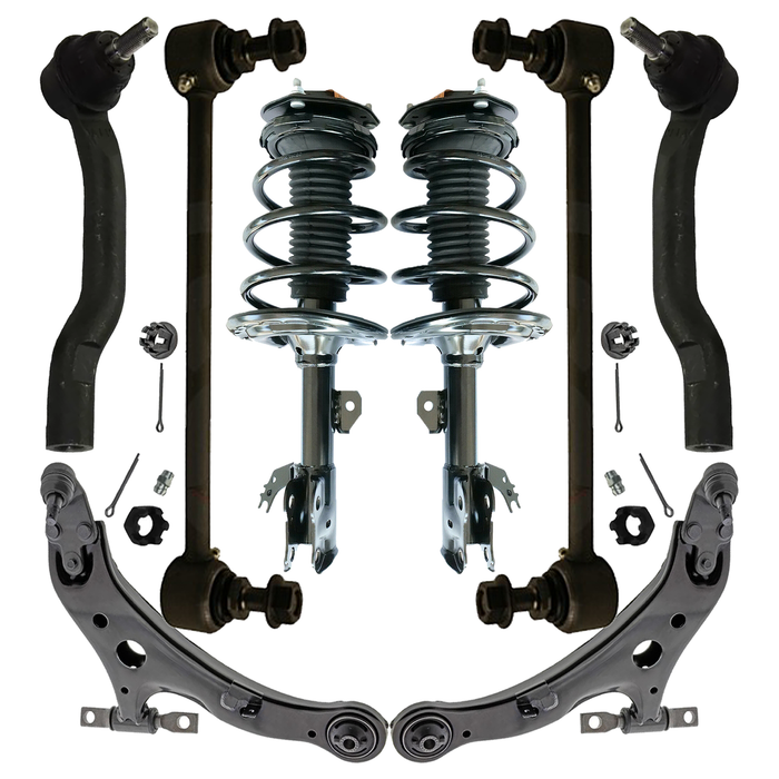 Shoxtec 8pc Suspension Kit Replacement for 2013-2015 Toyota Avalon Includes 2 Complete Struts 2 Sway Bars 2 Outer Tie Rod Ends 2 Control Arms