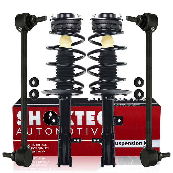 Shoxtec 4pc Front Suspension Shock Absorber Kits Replacement for 08-14 Dodge Avenger 07-10 Chrysler Sebring Includes 2 Complete Struts 2 Sway Bars