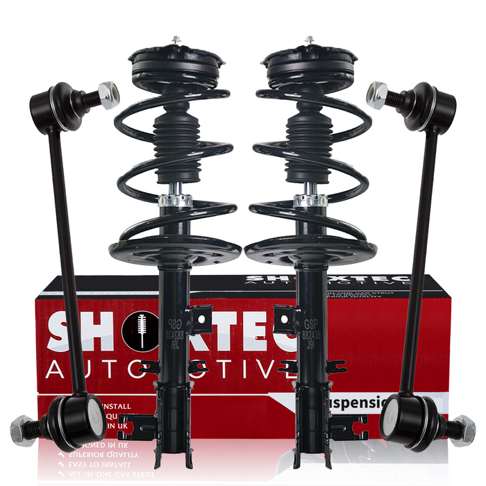 Shoxtec 4pc Front Suspension Shock Absorber Kits Replacement for 2009-2010 Nissan Murano 3.5L V6 Includes 2 Complete Struts 2 Front Sway Bar End Link