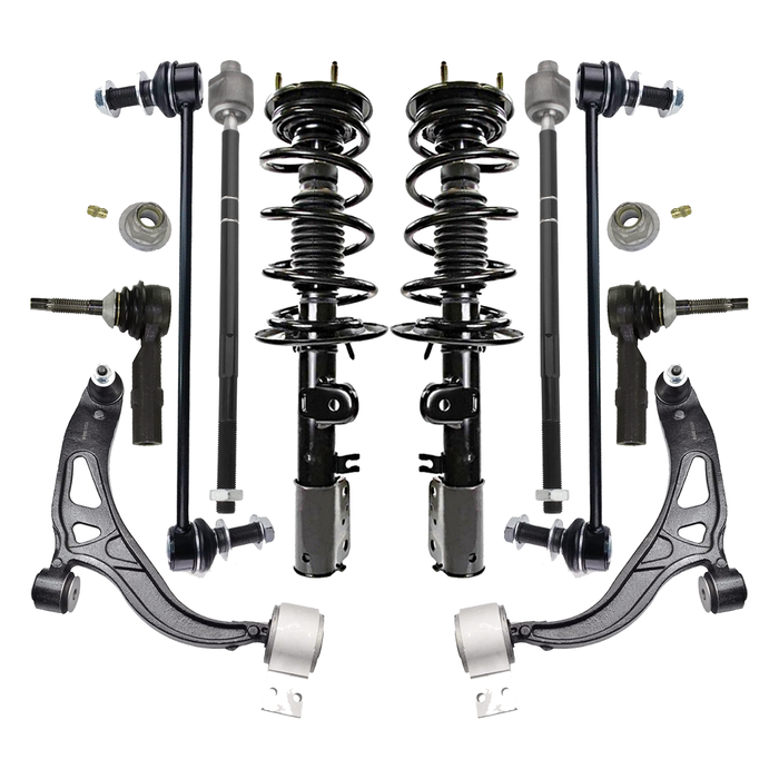 Shoxtec 10pc Suspension Kit Replacement for 13-19 Ford Explorer Includes 2 Complete Struts 2 Sway Bars 2 Inner and Outer Tie Rod Ends 2 Lower Control Arms and Ball Joints