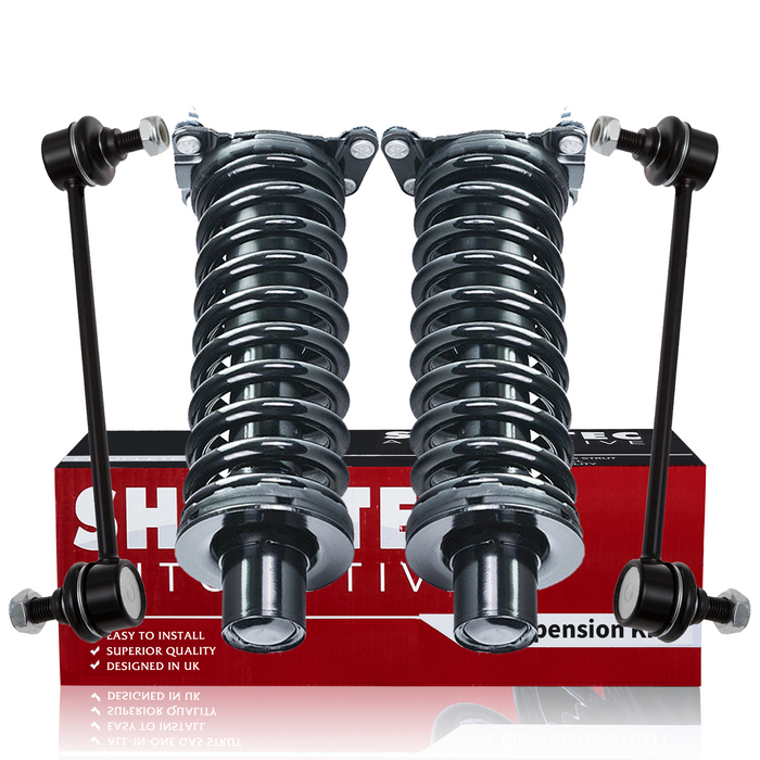 Shoxtec 4pc Front Suspension Shock Absorber Kits Replacement for 2005-2006 Jeep Liberty Diesel Engine Only includes 2 Complete Struts 2 Front Sway Bar End Link