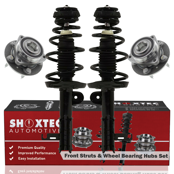 Shoxtec Front Struts Wheel Bearing Hubs Set Replacement for 2012 2013 2014 2015 Chevrolet Volt Repl Part No. 272664 272663 513316