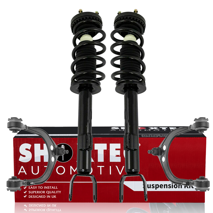 Shoxtec 4pc Front Suspension Shock Absorber Kits Replacement for 2012-2019 Chrysler 300 2012-2019 Dodge Challenger 2012-2017 Dodge Charger Includes 2 Complete Struts 2 Front Upper Control Arm and Ball Joint Assembly
