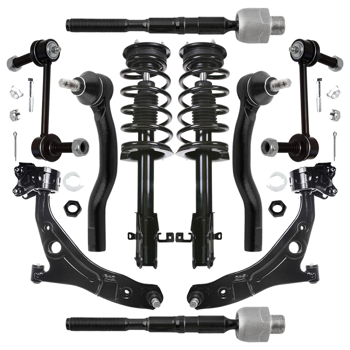 Shoxtec Front End 10pc Suspension Kit Replacement for 07-10 Ford Edge 07-10 Lincoln MKX; Fits AWD only. Includes 2 Complete Struts 2 Sway Bars 2 Inner Tie Rods 2 Outer Tie Rods 2 Control Arms