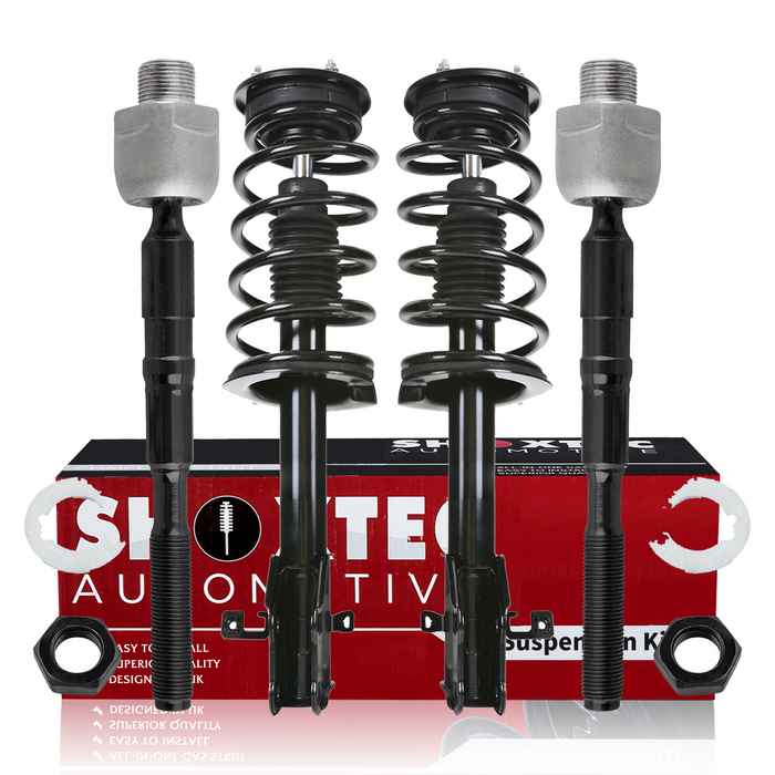 Shoxtec 4pc Front Suspension Shock Absorber Kits Replacement for 2007-2010 Ford Edge 2007-2010 Lincoln MKX AWD Only Includes 2 Complete Struts 2 Front Inner Tie Rod End