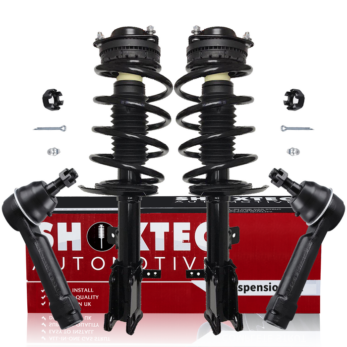 Shoxtec 4pc Front Suspension Shock Absorber Kits Replacement for 2011-2014 Chrysler 200 Sedan Models Only Includes 2 Complete Struts 2 Outer Tie Rod Ends