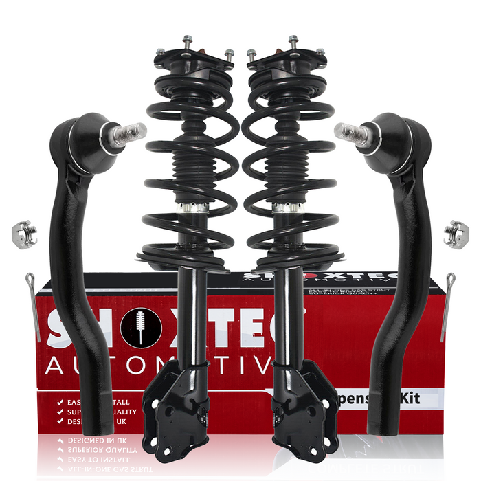 Shoxtec 4pc Front Suspension Shock Absorber Kits Replacement for 11-14 Ford Edge Fits SubModels with 3.5L V6 and 3.7L V6 Engine Includes 2 Complete Struts 2 Outer Tie Rod End