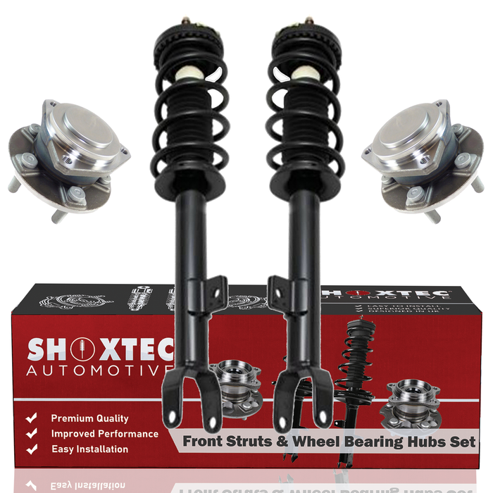 Shoxtec Front Struts Wheel Bearing Hubs Set Replacement for 2012-2019 Chrysler 300 RWD; Cyl6 3.6L; Sedan Repl Part No. 572665 513325