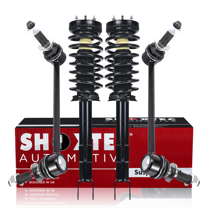 Shoxtec 4pc Front Suspension Shock Absorber Kits Replacement for 2005-2010 Chrysler 300 2006-2010 Dodge Charger 2005-2008 Dodge Magnum RWD Only includes 2 Complete Struts 2 Front Sway Bars End Link