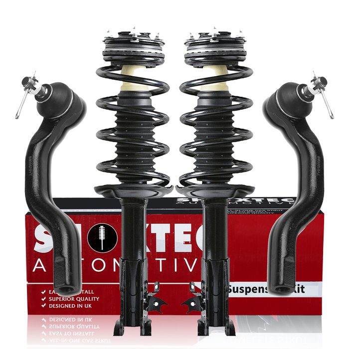Shoxtec 4pc Front Suspension Shock Absorber Kits Replacement for 2006-2011 Acura CSX 2006-2011 Honda Civic Excludes SI and Hybrid Models Includes 2 Complete Struts 2 Front Outer Tie Rod End