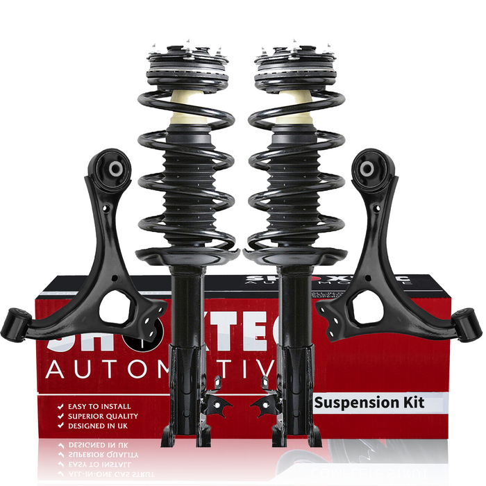 Shoxtec 4pc Front Suspension Shock Absorber Kits Replacement for 2006-2011 Acura CSX 2006-2011 Honda Civic Excludes SI and Hybrid Models Includes 2 Complete Struts 2 Front Control Arms