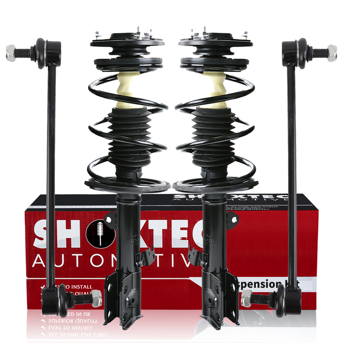 Shoxtec 4pc Front Suspension Shock Absorber Kits Replacement for 2009-2013 Toyota Corolla 2011-2013 Toyota Matrix FWD Only Includes 2 Complete Struts 2 Front Sway Bar End Link