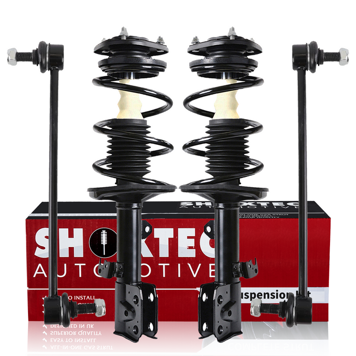 Shoxtec 4pc Front Suspension Shock Absorber Kits Replacement for 2009-2012 Toyota Corolla 2011-2013 Toyota Matrix AWD Only Includes 2 Complete Struts 2 Front Sway Bar End Link
