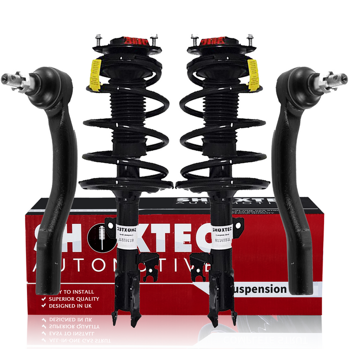 Shoxtec 4pc Front Suspension Shock Absorber Kits Replacement for 2007-2011 Toyota Camry 2006-2012 Toyota Avalon 2007-2009 Lexus ES350 Includes 2 Complete Struts 2 Front Outer Tie Rod