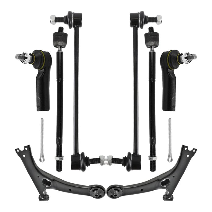 Shoxtec 8pc Suspension Kit Replacement for 2009-2013 Toyota Corolla 2009-2014 Toyota Matrix Includes 2 Sway Bars 2 Inner&Outer Tie Rod Ends 2 Front Lower Control Arms