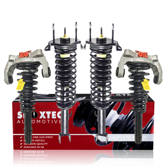 Shoxtec Full Set Complete Struts fits 2001-2006 Chrysler Sebring Convertible Model Coil Spring Assembly Shock Absorber Repl. Part no. 471311 171565LR