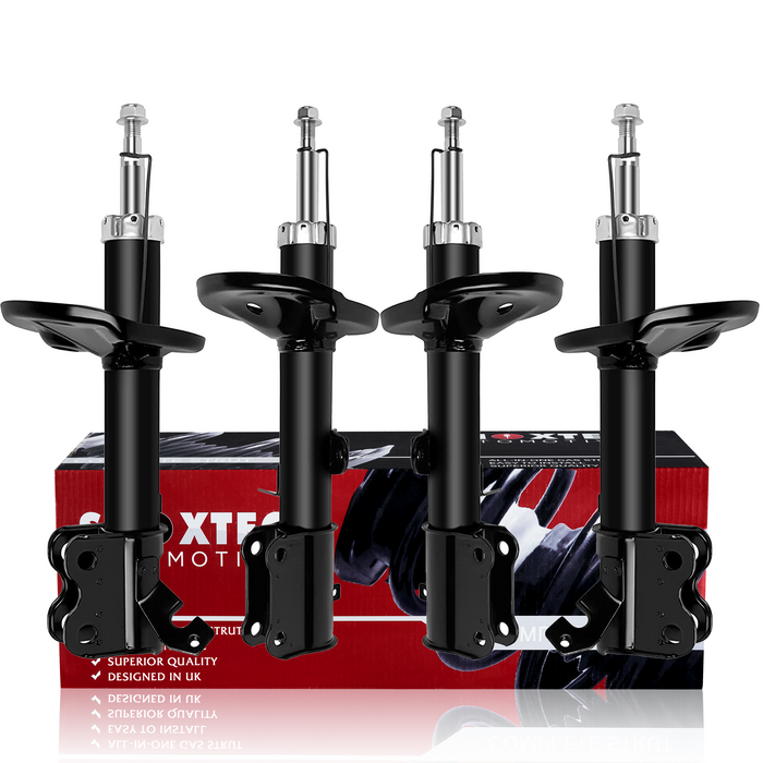 Shoxtec Full Set Shock Absorbers Replacement for 1993-2002 Toyota Corolla, 1993-1997 Geo Prizm, 1998-2002 Chevrolet Prizm, Repl. Part No.71951, 71952, 71953, 71954