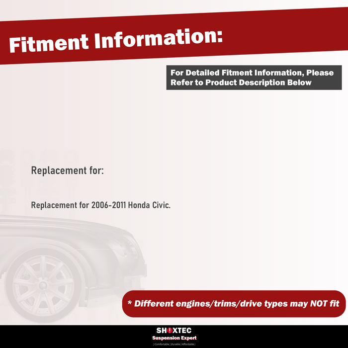 Shoxtec Front Outer Tie Rod End 2pc Passenger Side and Driver Side Replacement for 2006-2011 Honda Civic
