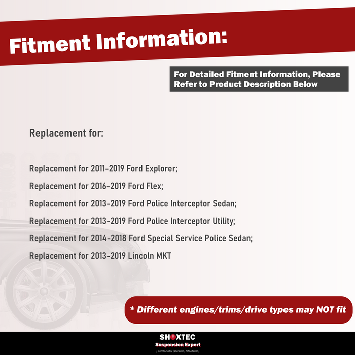 Shoxtec Outer Tie Rod End 2pc Replacement for 11-19 Ford Explorer 16-19 Ford Flex 13-19 Ford Police Interceptor Sedan Utility 14-18 Ford Special Service Police Sedan 13-19 Lincoln MKT