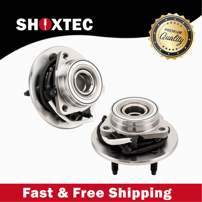 Shoxtec Front Pair Wheel Bearing Hub Assembly Compatible with 2000-2004 Ford F-150 4WD; Compatible with 2004 Ford F-150 Heritage 4WD Repl Part No. 515029