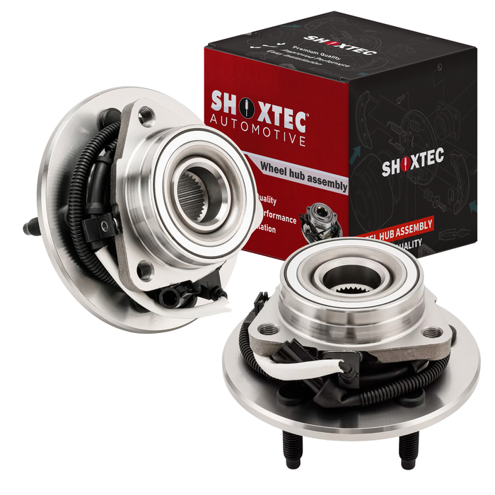 Shoxtec Front Pair Wheel Bearing Hub Assembly Compatible with 2000-2004 Ford F-150 4WD; Compatible with 2004 Ford F-150 Heritage 4WD Repl Part No. 515029