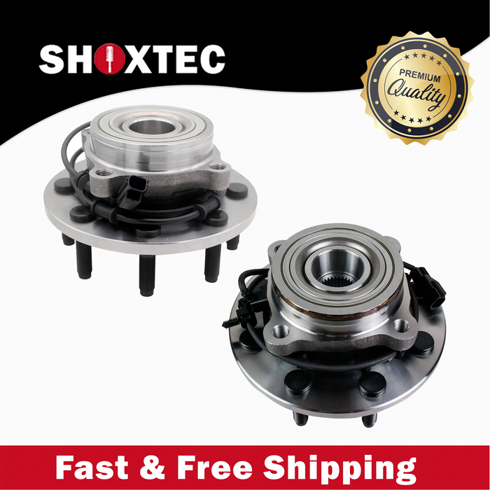 Shoxtec Front Pair Wheel Bearing Hub Assembly Compatible with 2003-2005 Dodge Ram 2500 4WD; Compatible with 2003-2005 Dodge Ram 3500 4WD Repl Part No. 515061