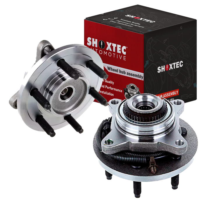 Shoxtec Front Pair Wheel Bearing Hub Assembly Compatible with 2005-2008 Ford F-150 4WD; Compatible with 2006-2008 Lincoln Mark LT 4WD Repl Part No. 515079