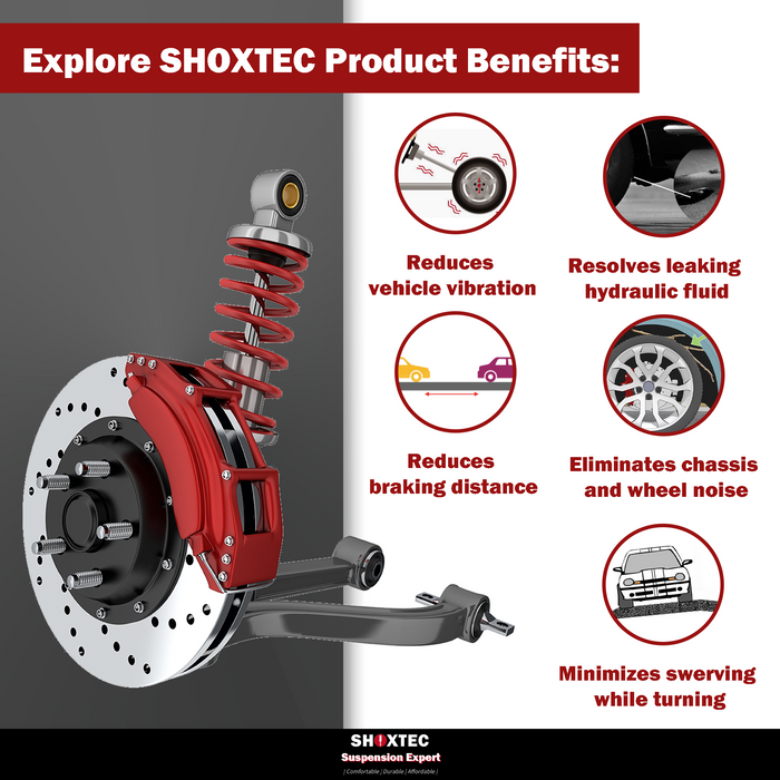 Shoxtec 4pc Front Suspension Shock Absorber Kits Replacement for 2005-2010 Chrysler 300 RWD Only Assembled in the USA only includes 2 Complete Struts 2 Front Sway Bars End Link
