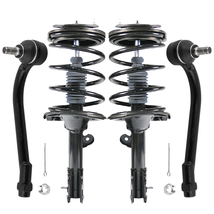 Shoxtec 4pc Front Suspension Shock Absorber Kits Replacement for 2007-2009 Hyundai Santa Fe with 2.7L V6 and 3.3L V6 engines Includes 2 Complete Struts 2 Front Outer Tie Rod End