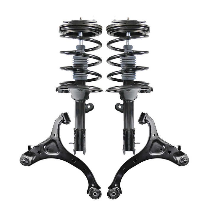 Shoxtec 4pc Front Suspension Shock Absorber Kits Replacement for 2007-2009 Hyundai Santa Fe with 2.7L V6 and 3.3L V6 engines Includes 2 Complete Struts 2 Front Lower Control Arm and Ball Joint