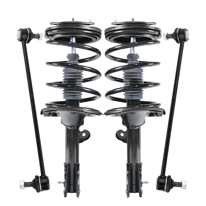 Shoxtec 4pc Front Suspension Shock Absorber Kits Replacement for 2007-2009 Hyundai Santa Fe with 2.7L V6 and 3.3L V6 engines Includes 2 Complete Struts 2 Front Sway Bar End Link