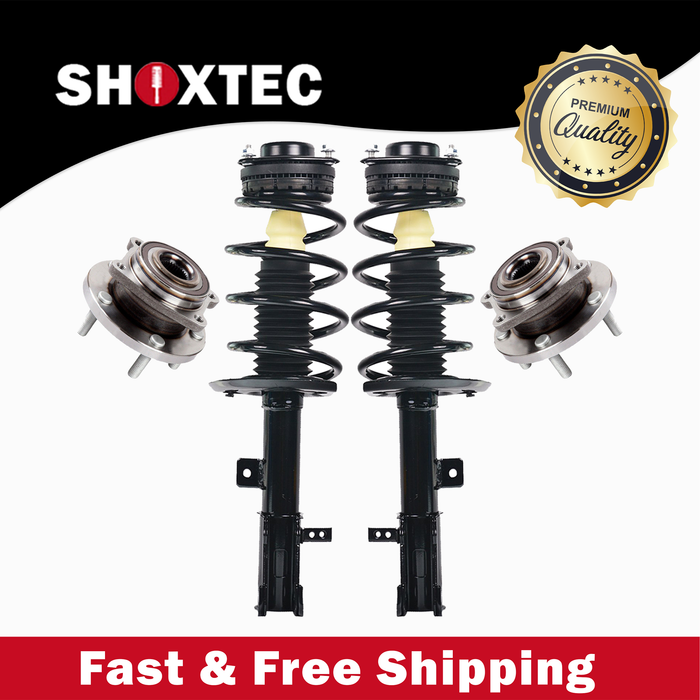 Shoxtec Front Struts Wheel Bearing Hubs Set Replacement for 2008 - 2014 Dodge Avenger FWD; 2007 - 2010 Chrysler Sebring FWD Repl. Part No. 171131 171130 513263