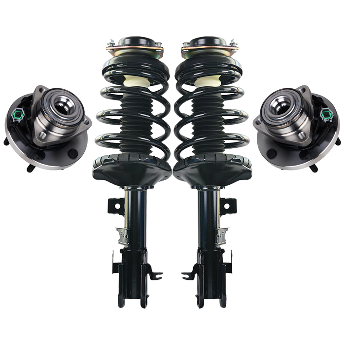 Shoxtec Front Struts Wheel Bearing Hubs Set Replacement for 2002-2004 Nissan Pathfinder 4WD submodels SE, LE Repl Part No. 171442 171441 515066