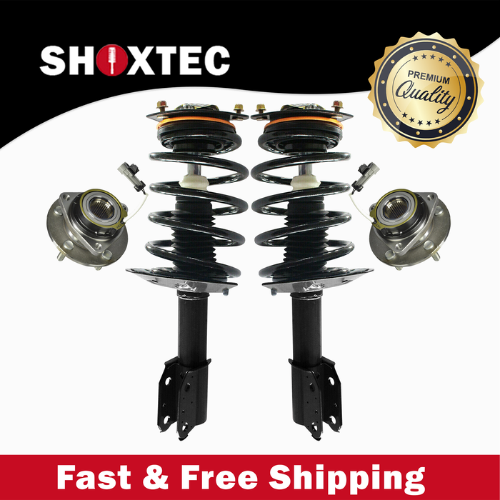 Shoxtec Front Struts Wheel Bearing Hubs Set Replacement for 2005 Pontiac Montan AWD Repl. Part No. 172278 513179