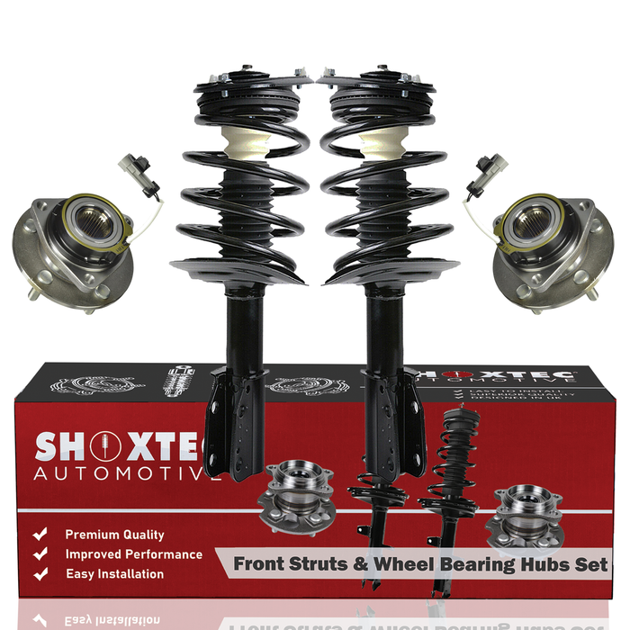 Shoxtec Front Struts Wheel Bearing Hubs Set Replacement for 2006-2011 Cadillac DTS Repl. Part No. 172321 513179