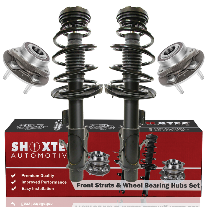 Shoxtec Front Struts Wheel Bearing Hubs Set Replacement for 2012 Chevrolet Camaro SS submodel with 6.2L V8 engine without Performance Package Repl. Part No. 172360 172359 513282