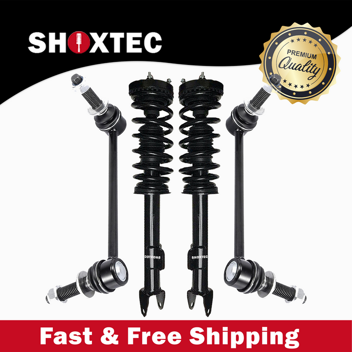 Shoxtec 4pc Front Suspension Shock Absorber Kits Replacement for 2006-2010 Dodge Charger 2006 Dodge Magnum RWD Only Includes 2 Complete Struts 2 Front Upper Control Arm and Ball Joint Assembly