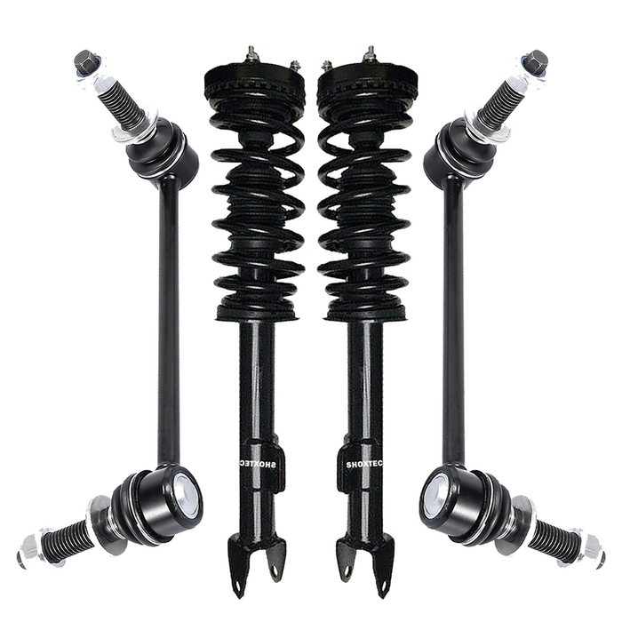 Shoxtec 4pc Front Suspension Shock Absorber Kits Replacement for 2006-2010 Dodge Charger 2006 Dodge Magnum RWD Only Includes 2 Complete Struts 2 Front Upper Control Arm and Ball Joint Assembly