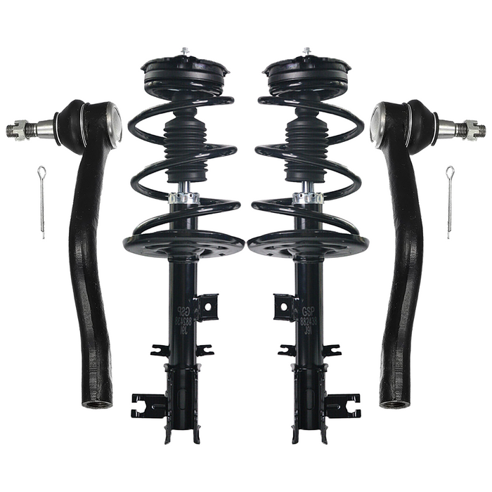 Shoxtec 4pc Front Suspension Shock Absorber Kits Replacement for 2009-2010 Nissan Murano 3.5L V6 Includes 2 Complete Struts 2 Outer Tie Rod Ends