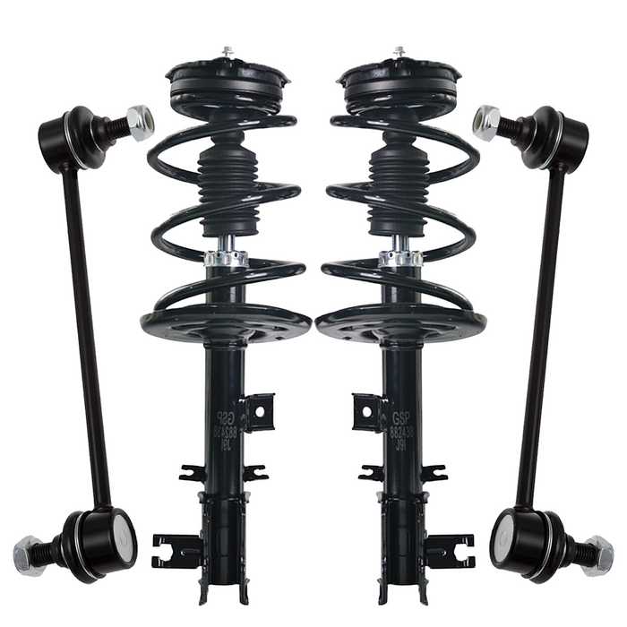 Shoxtec 4pc Front Suspension Shock Absorber Kits Replacement for 2009-2010 Nissan Murano 3.5L V6 Includes 2 Complete Struts 2 Front Sway Bar End Link