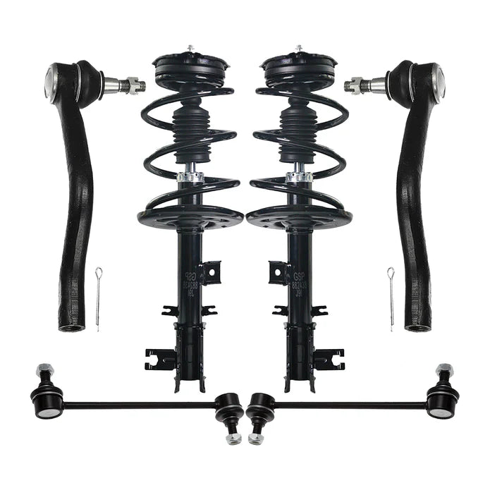 Shoxtec 6pc Suspension Kit Replacement for 2009-2010 Nissan Murano Includes 2 Complete Struts 2 Sway Bars 2 Outer Tie Rod Ends Repl. No K750784 K750783 ES800357 ES800358
