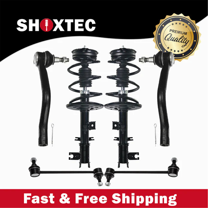 Shoxtec 6pc Suspension Kit Replacement for 2009-2010 Nissan Murano Includes 2 Complete Struts 2 Sway Bars 2 Outer Tie Rod Ends Repl. No K750784 K750783 ES800357 ES800358