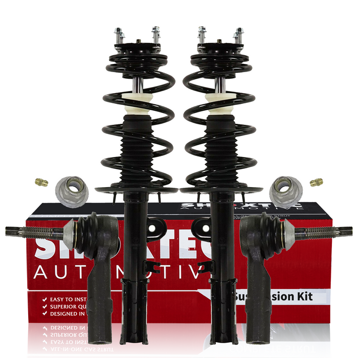 Shoxtec 4pc Front Suspension Shock Absorber Kits Replacement for 2011-2013 Ford Explorer FWD Only Fits manufactured up to Sept. 04, 2012 Includes 2 Complete Struts 2 Outer Tie Rod End