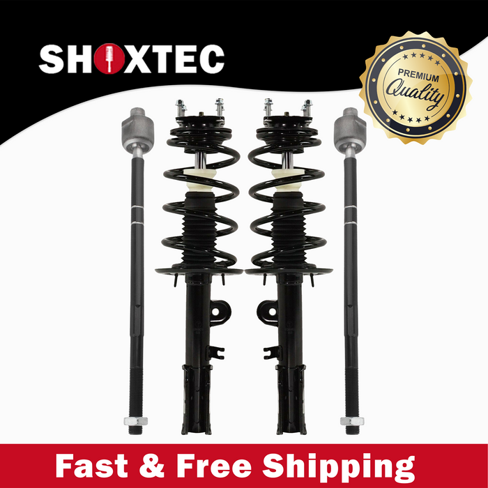 Shoxtec 4pc Front Suspension Shock Absorber Kits Replacement for 2011-2013 Ford Explorer FWD Only Fits manufactured up to Sept. 04, 2012 Includes 2 Complete Struts 2 Front Inner Tie Rod End