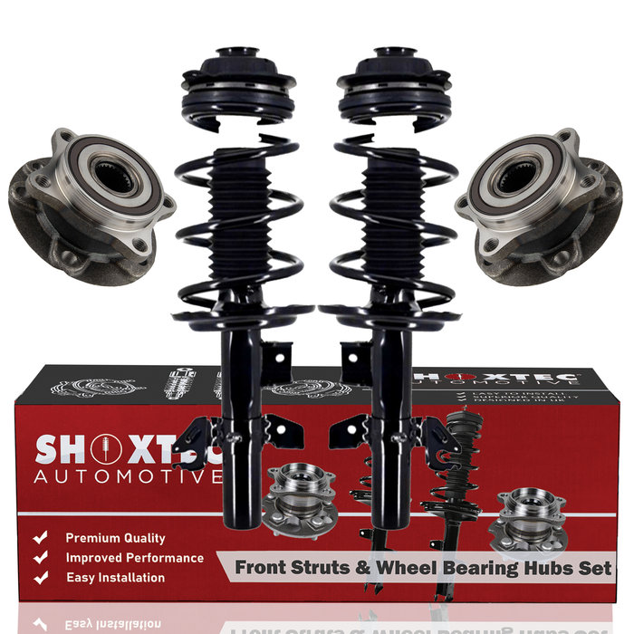 Shoxtec Front Struts Wheel Bearing Hubs Set Replacement for 2013-2016 Dodge Dart Repl Part No. 172642 172641 513348