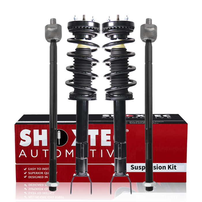 Shoxtec 4pc Front Suspension Shock Absorber Kits Replacement for 2012-2019 Dodge Challenger Includes 2 Complete Struts 2 Front Inner Tie Rods