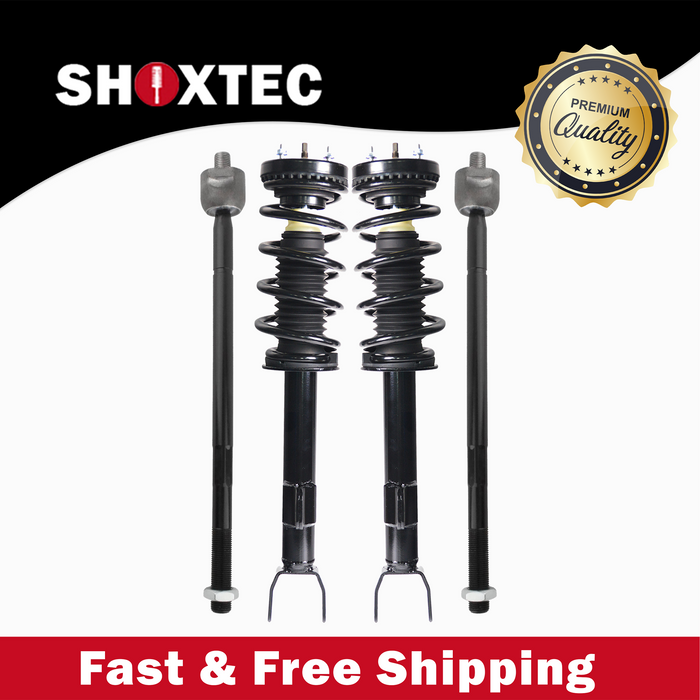 Shoxtec 4pc Front Suspension Shock Absorber Kits Replacement for 2012-2019 Dodge Challenger Includes 2 Complete Struts 2 Front Inner Tie Rods
