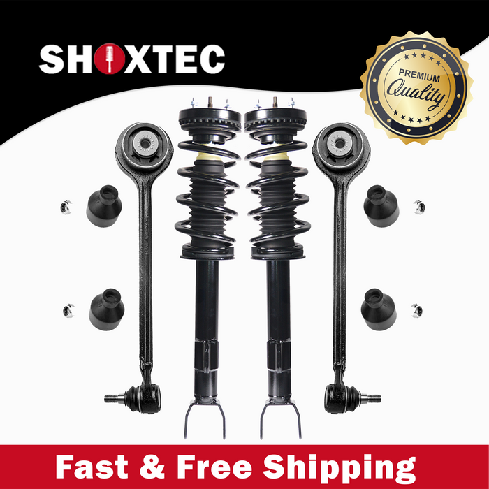 Shoxtec 4pc Front Suspension Shock Absorber Kits Replacement for 2012-2019 Dodge Challenger Includes 2 Complete Struts 2 Front Control Arm and Ball Joint Assembly