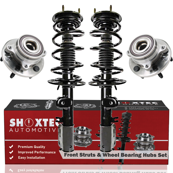 Shoxtec Front Struts Wheel Bearing Hubs Set Replacement for 2013 - 2015 Ford Explorer FWD; 2016 - 2018 Ford Explorer FWD AWD; 2019 Ford Explorer Repl. Part No. 172730 172729 512460