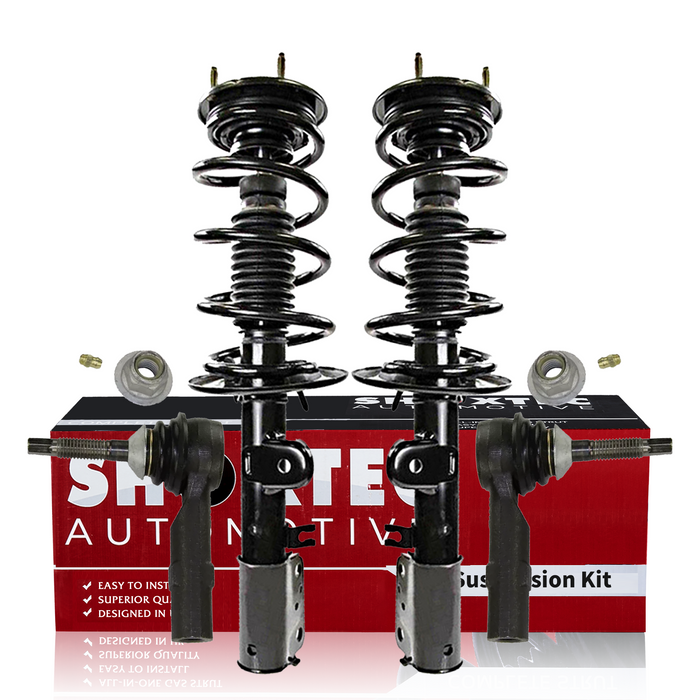 Shoxtec 4pc Front Suspension Shock Absorber Kits Replacement for 2013-2019 Ford Explorer Includes 2 Complete Struts 2 Outer Tie Rod End